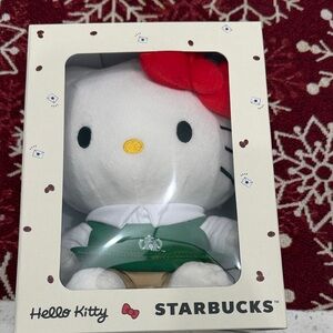 Starbucks Hello Kitty Plush with Red Bow and Green Apron